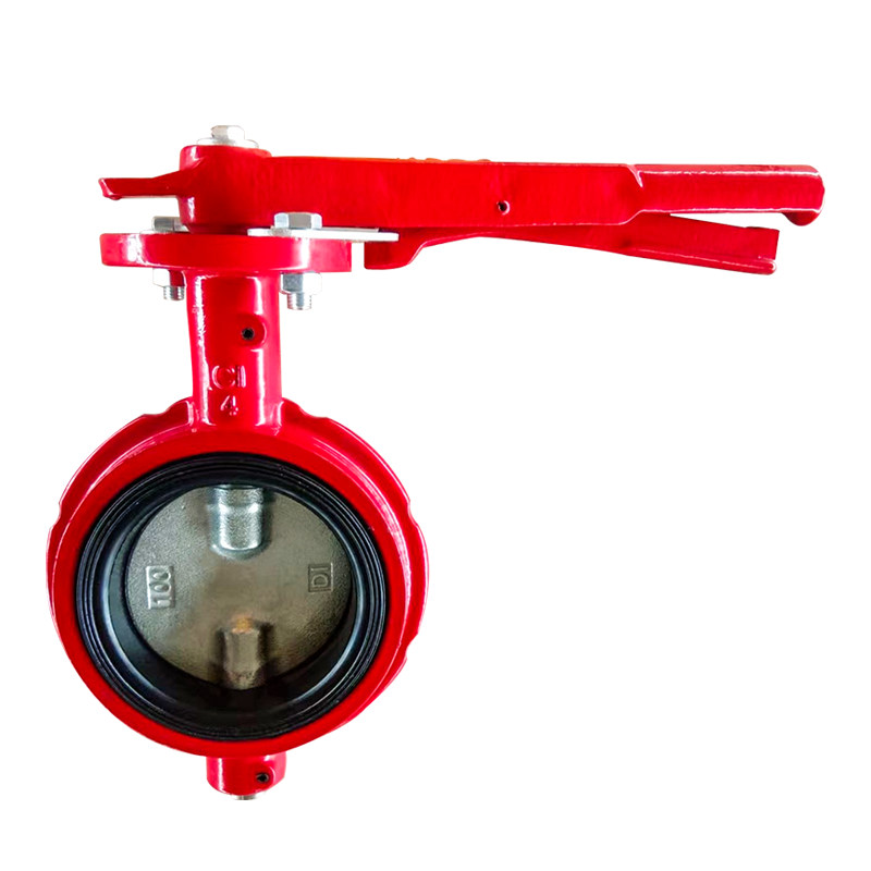 Wafer type butterfly valve with worm gear