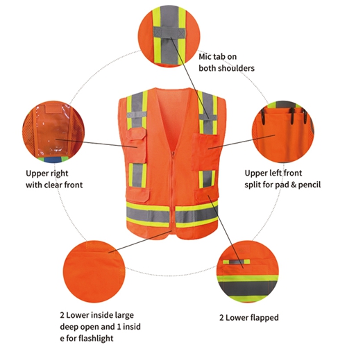 OEM printing logo personalized reflective safety Vest