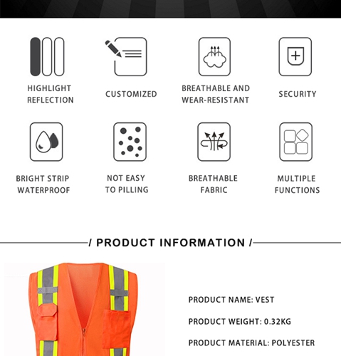 OEM printing logo personalized reflective safety Vest