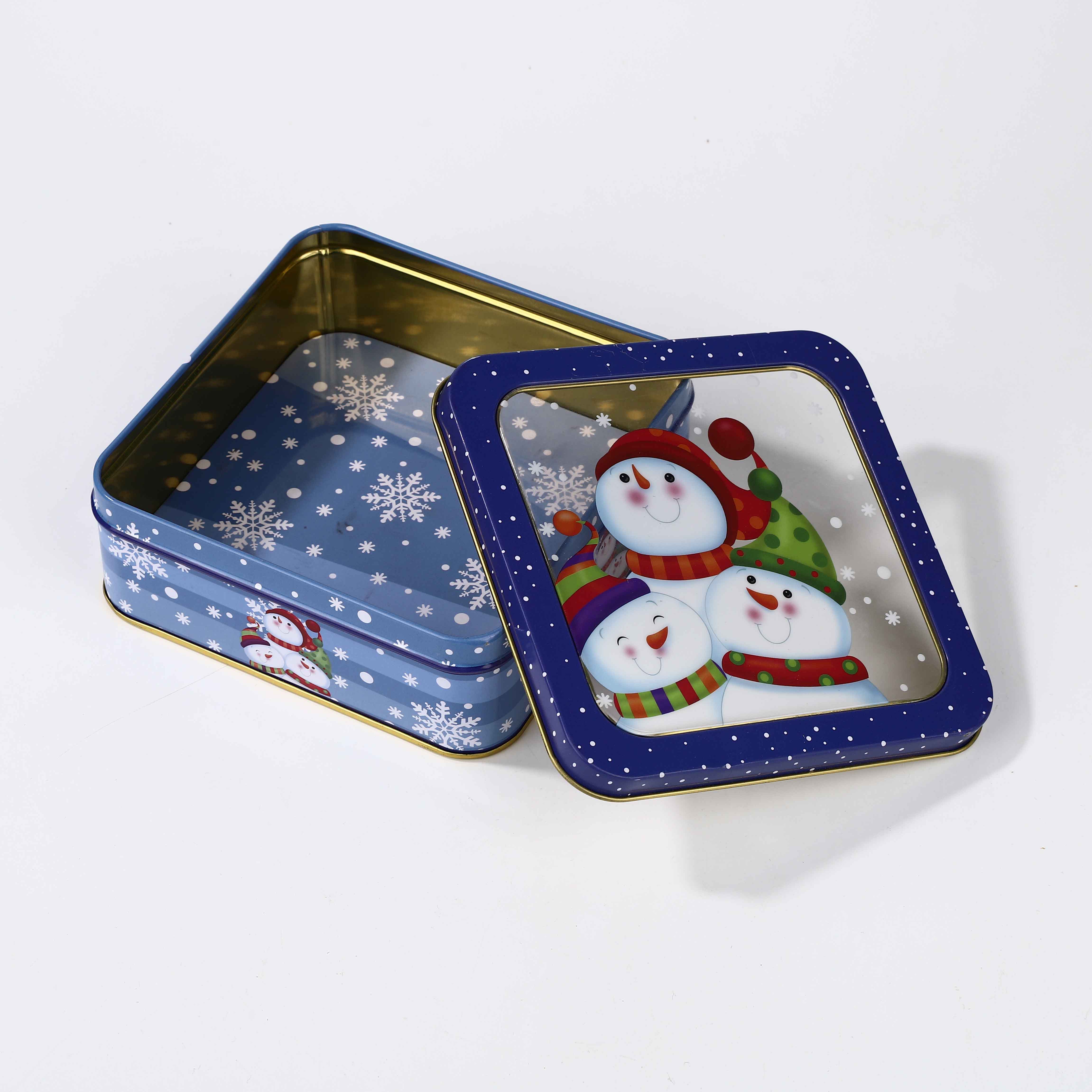 COLOR WINDOW TIN CAN SQUARE SHAPE