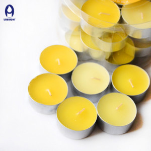 8g-23g Colored tealight candles in metal cups