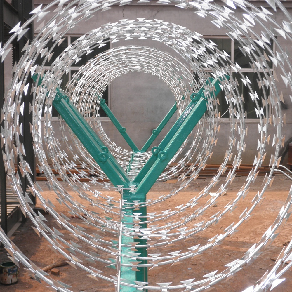 DOUBLE LOOP CONCERTINA RAZOR BARBED WIRE COIL 