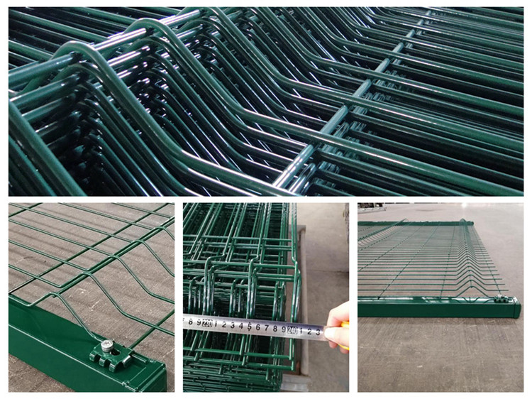 Green Powder Coated 3D Mesh Fence Panel