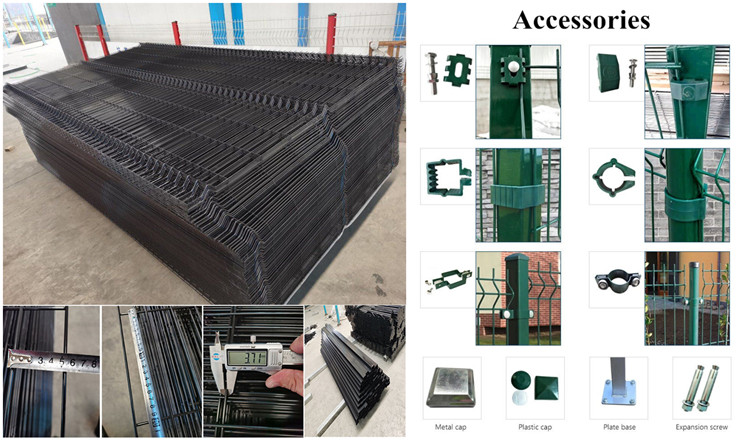 3D Curvy Welded Mesh Fence with accessories